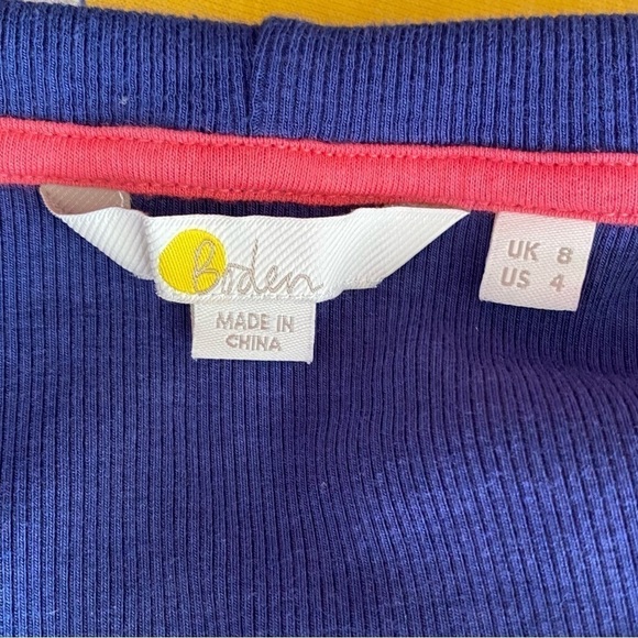 Boden Ellen Blue Soft Jersey Ribbed Hoodie with V-neck, size US 4 - Picture 10 of 12